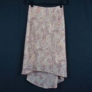 A. Byer High Low Sheer Pull On Paisley Skirt with Lining Size Medium